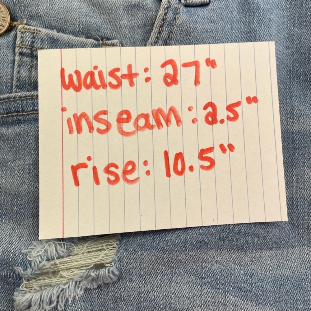 YMI Distressed Denim Overall Shorts Size 3 Blue NWOT - Picture 6 of 6